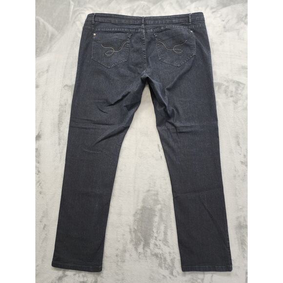 Dots Fashion Mid Rise Slim Straight Leg Jeans Size 22 Blue Dark Wash Stretch - Picture 3 of 11